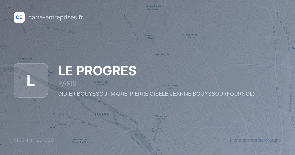 LE PROGRES — 411931330 — fiche entreprise