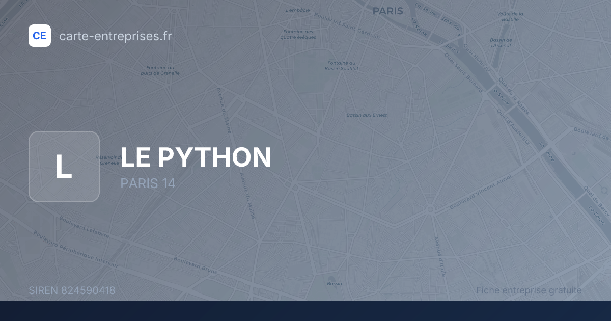 LE PYTHON — 824590418 — fiche entreprise
