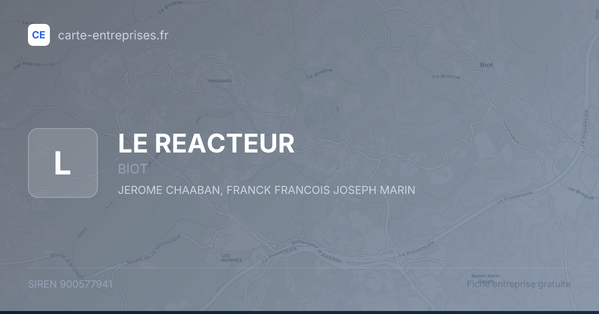 LE REACTEUR — 900577941 — fiche entreprise