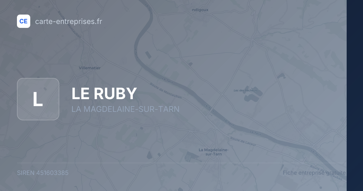 LE RUBY — 451603385 — fiche entreprise