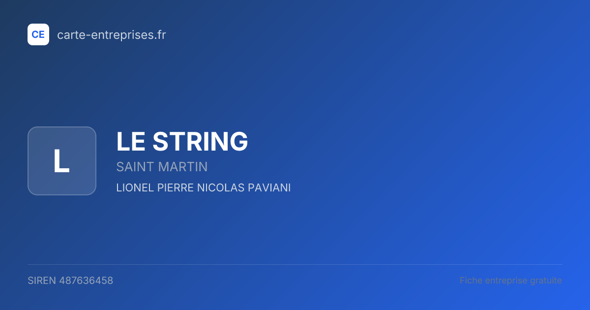 LE STRING — 487636458 — fiche entreprise