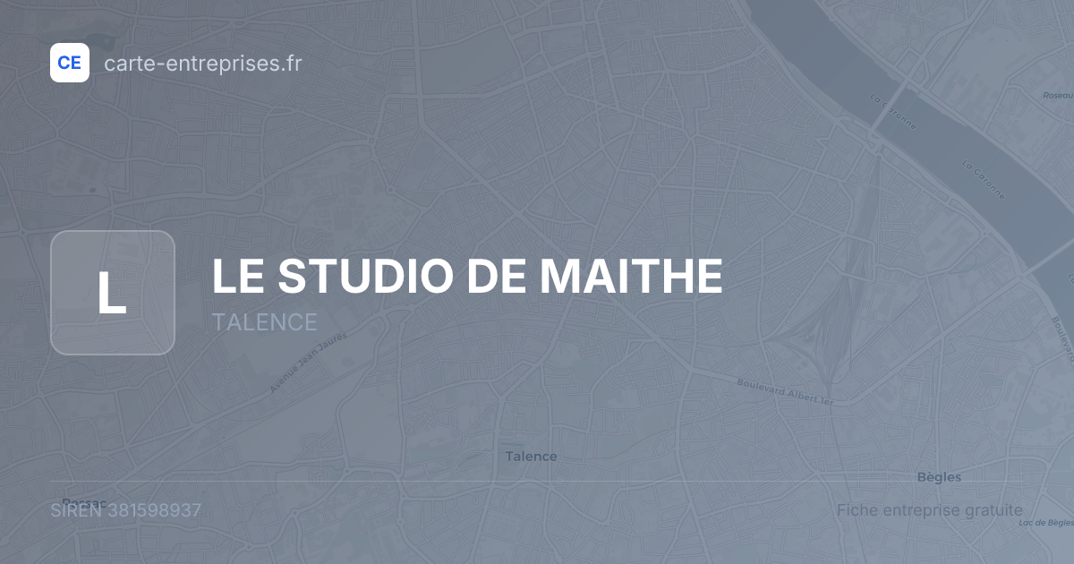 LE STUDIO DE MAITHE — 381598937 — fiche entreprise