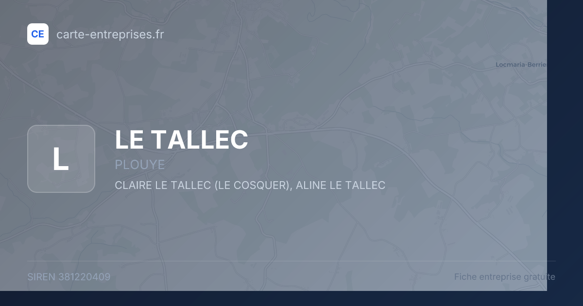 LE TALLEC — 381220409 — fiche entreprise