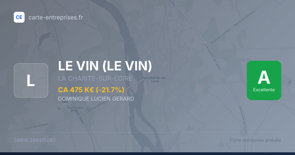 LE VIN (LE VIN) — 389415092 — fiche entreprise