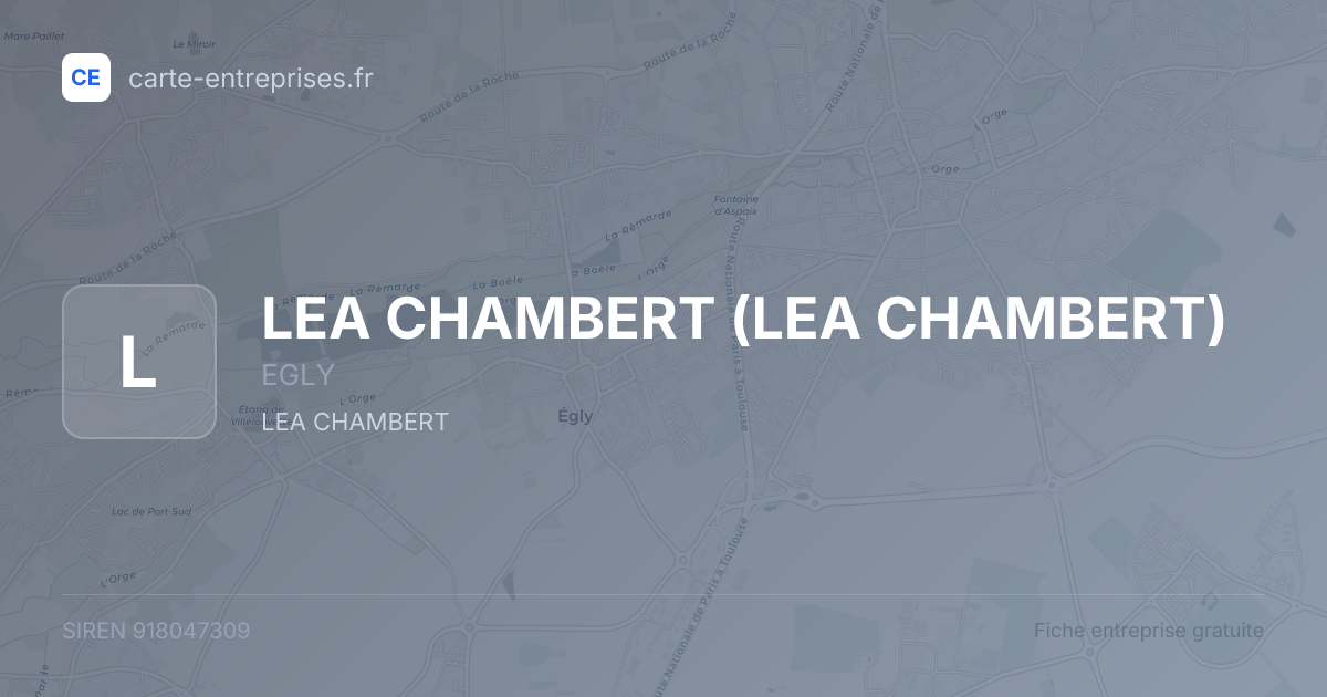 LEA CHAMBERT — 918047309 — fiche entreprise