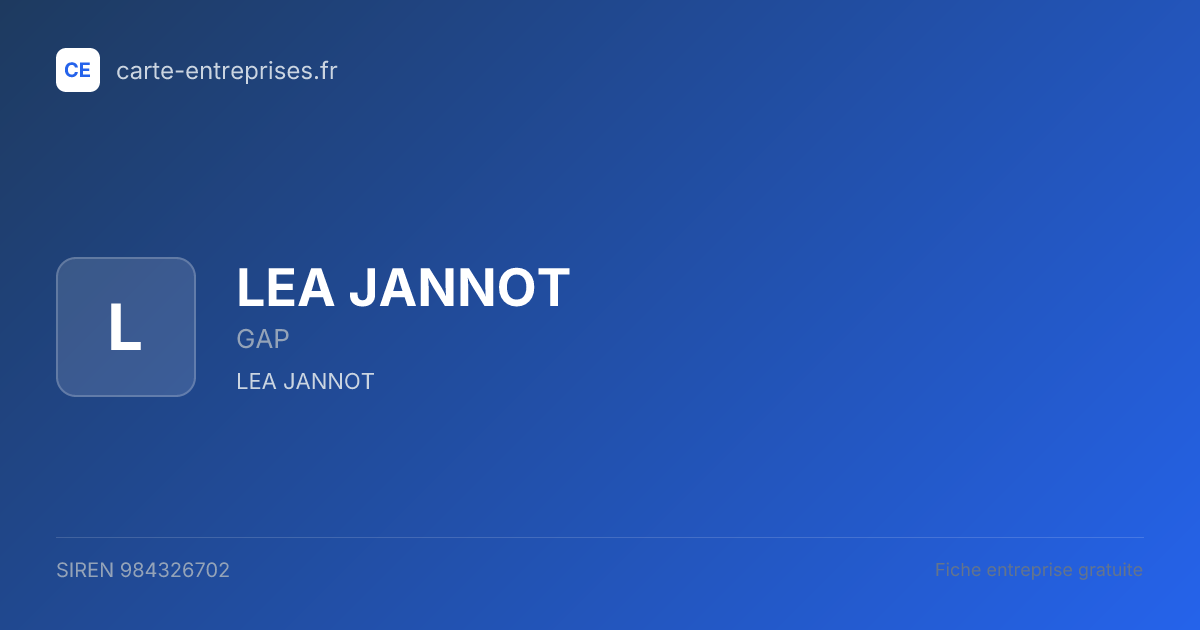 LEA JANNOT — 984326702 — fiche entreprise