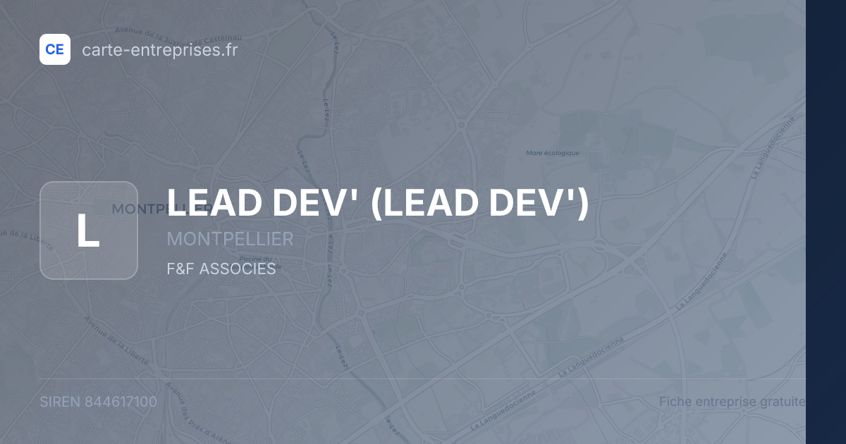 LEAD DEV' — 844617100 — fiche entreprise
