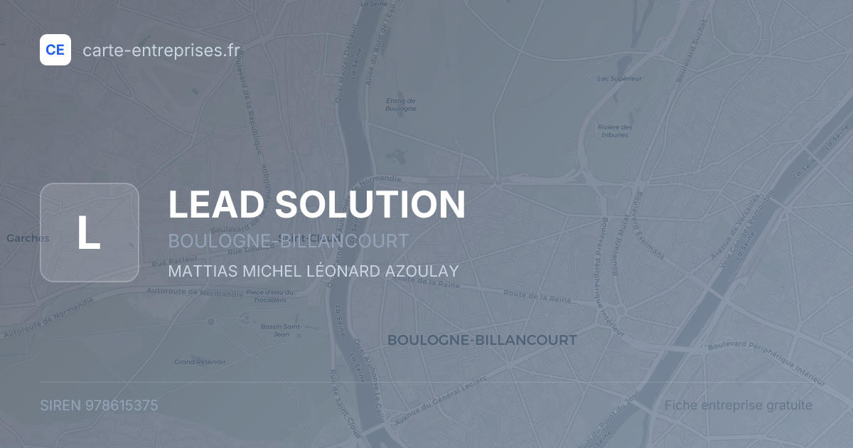 LEAD SOLUTION — 978615375 — fiche entreprise