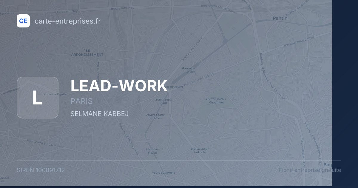 LEAD-WORK — 100891712 — fiche entreprise