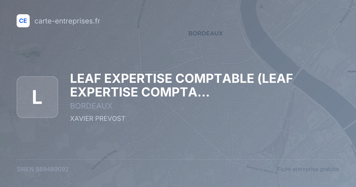 LEAF EXPERTISE COMPTABLE — 889489092 — fiche entreprise