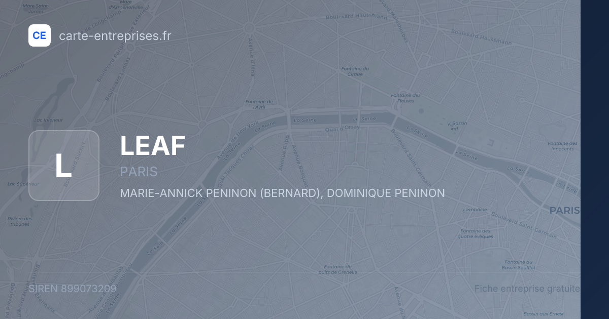 LEAF — 899073209 — fiche entreprise