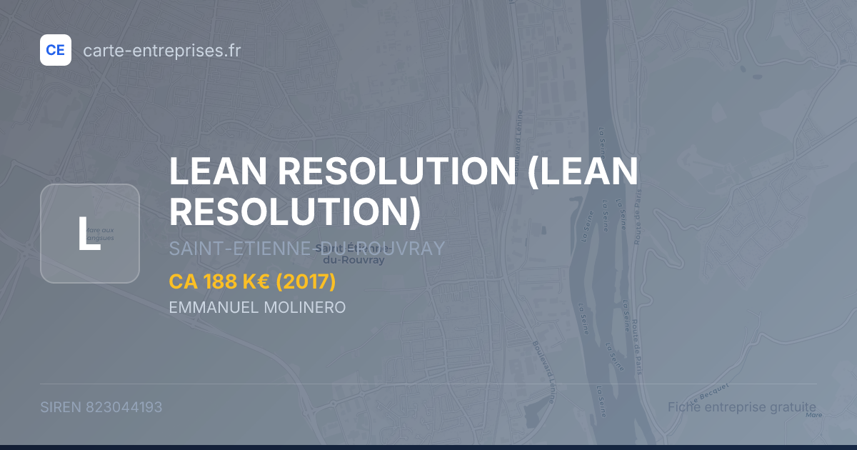 LEAN RESOLUTION — 823044193 — fiche entreprise