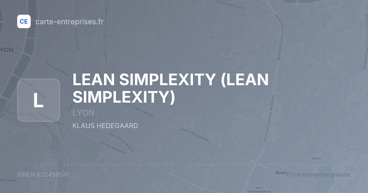 LEAN SIMPLEXITY — 822459541 — fiche entreprise