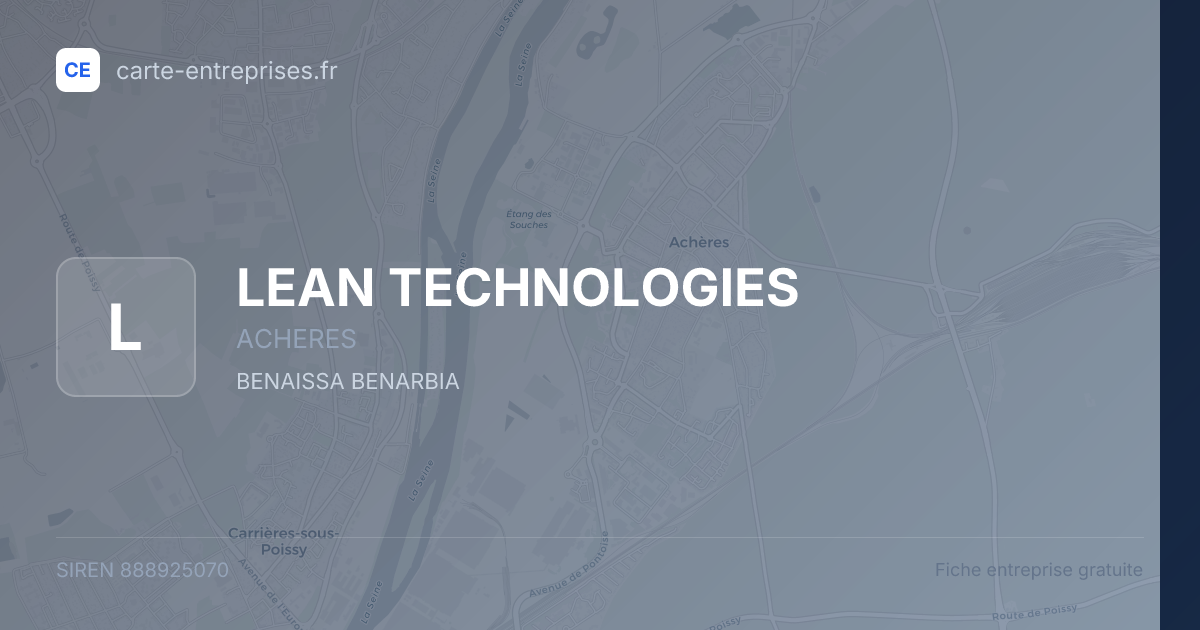 LEAN TECHNOLOGIES — 888925070 — fiche entreprise