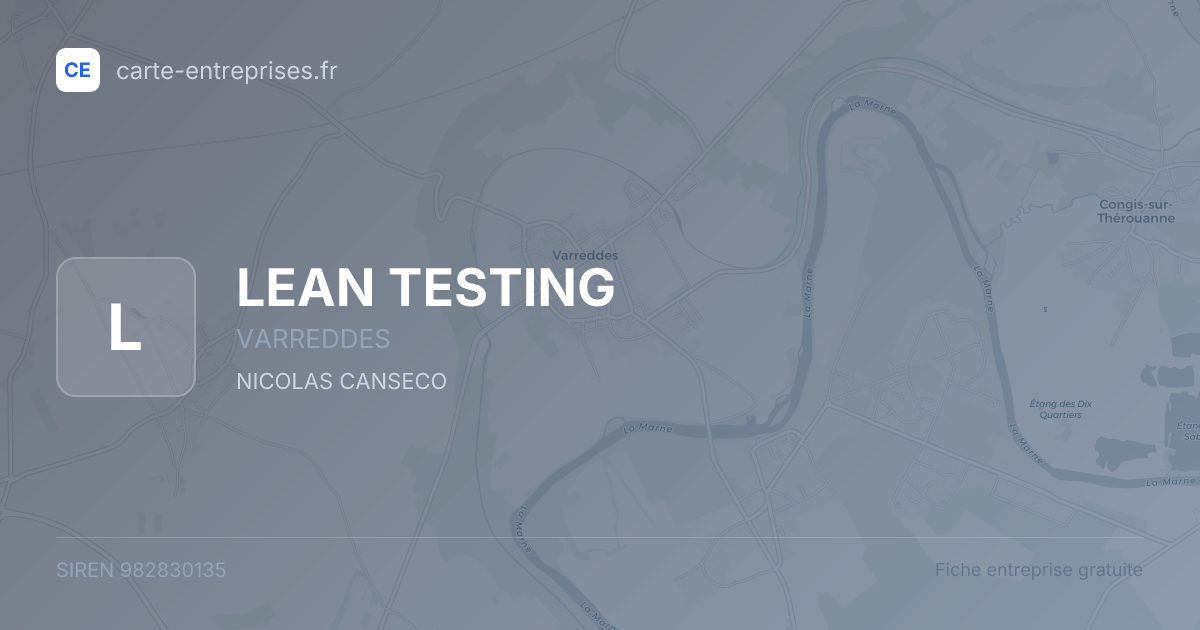 LEAN TESTING — 982830135 — fiche entreprise