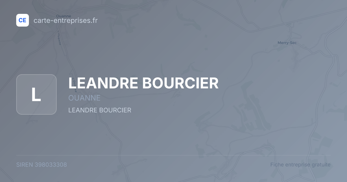 LEANDRE BOURCIER — 398033308 — fiche entreprise