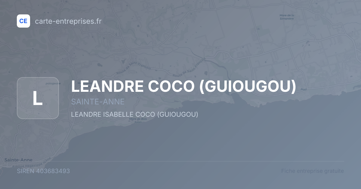 LEANDRE COCO (GUIOUGOU) — 403683493 — fiche entreprise