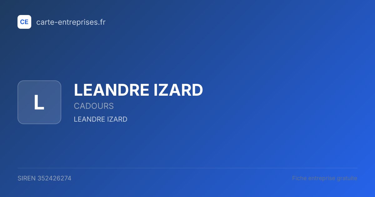 LEANDRE IZARD — 352426274 — fiche entreprise
