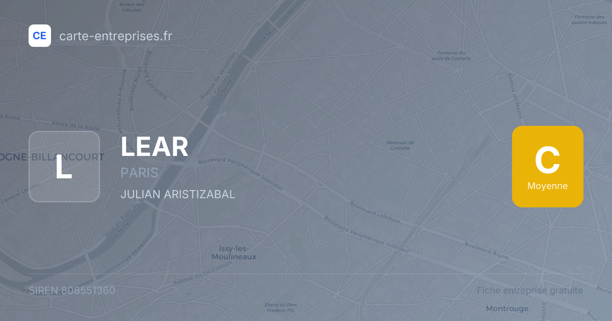 LEAR — 808551360 — fiche entreprise