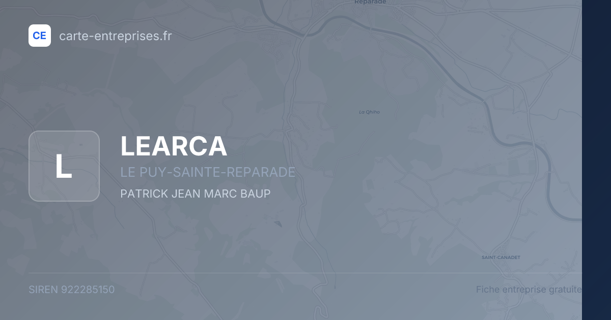 LEARCA — 922285150 — fiche entreprise