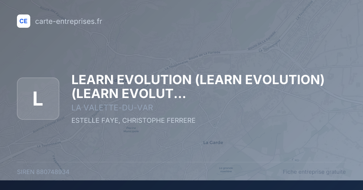 LEARN EVOLUTION (LEARN EVOLUTION) (LEARN EVOLUTION) — 880748934 — fiche entreprise