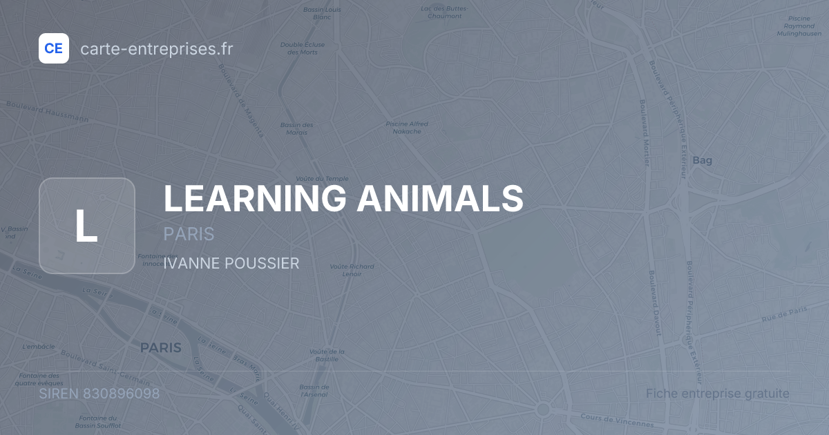 LEARNING ANIMALS — 830896098 — fiche entreprise