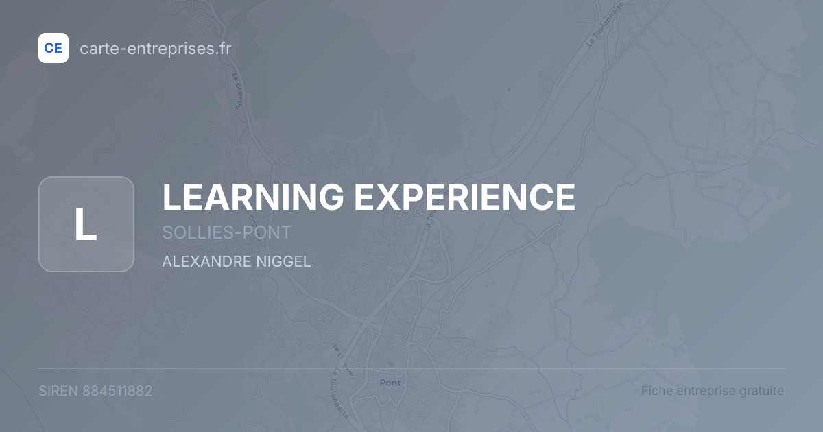 LEARNING EXPERIENCE — 884511882 — fiche entreprise