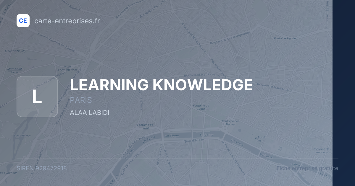LEARNING KNOWLEDGE — 929472918 — fiche entreprise