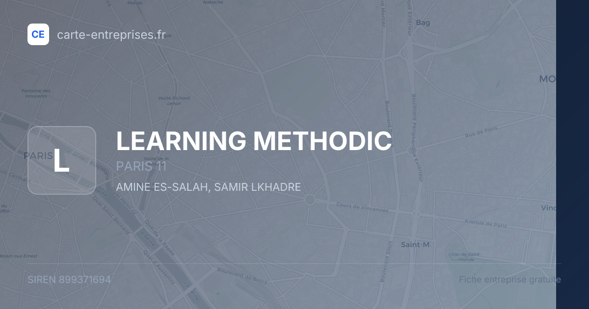 LEARNING METHODIC — 899371694 — fiche entreprise