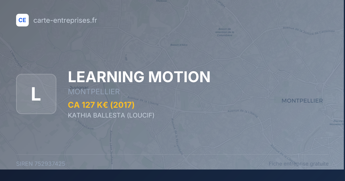 LEARNING MOTION — 752937425 — fiche entreprise