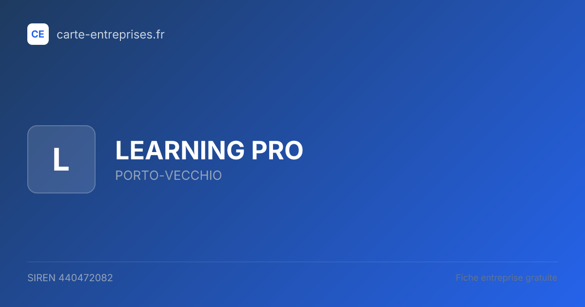 LEARNING PRO — 440472082 — fiche entreprise