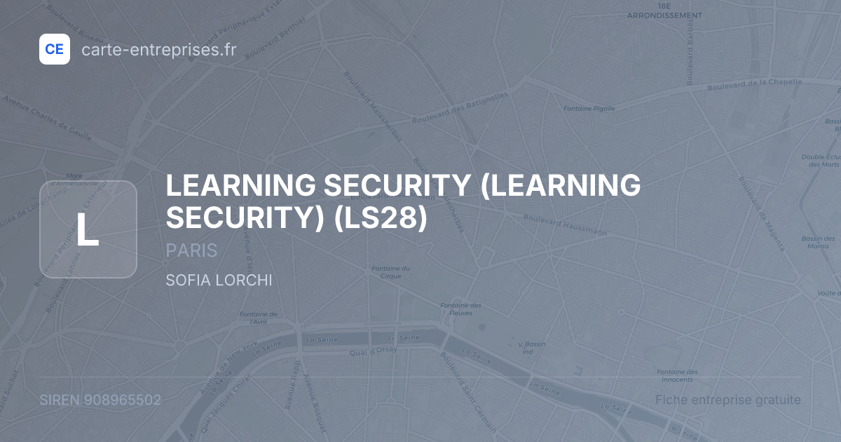 LEARNING SECURITY (LEARNING SECURITY) (LS28) — 908965502 — fiche entreprise