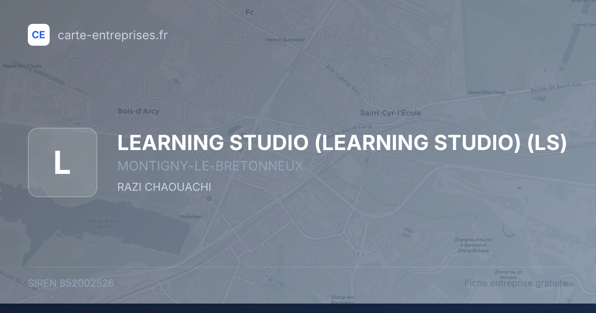 LEARNING STUDIO (LEARNING STUDIO) (LS) — 852002526 — fiche entreprise