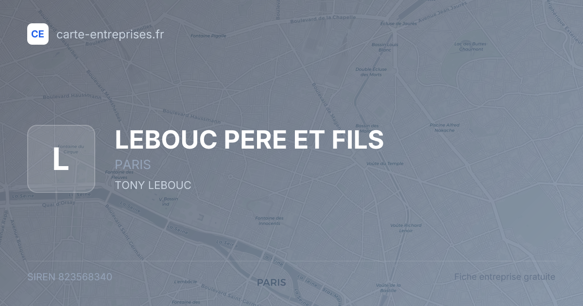 LEBOUC PERE ET FILS — 823568340 — fiche entreprise