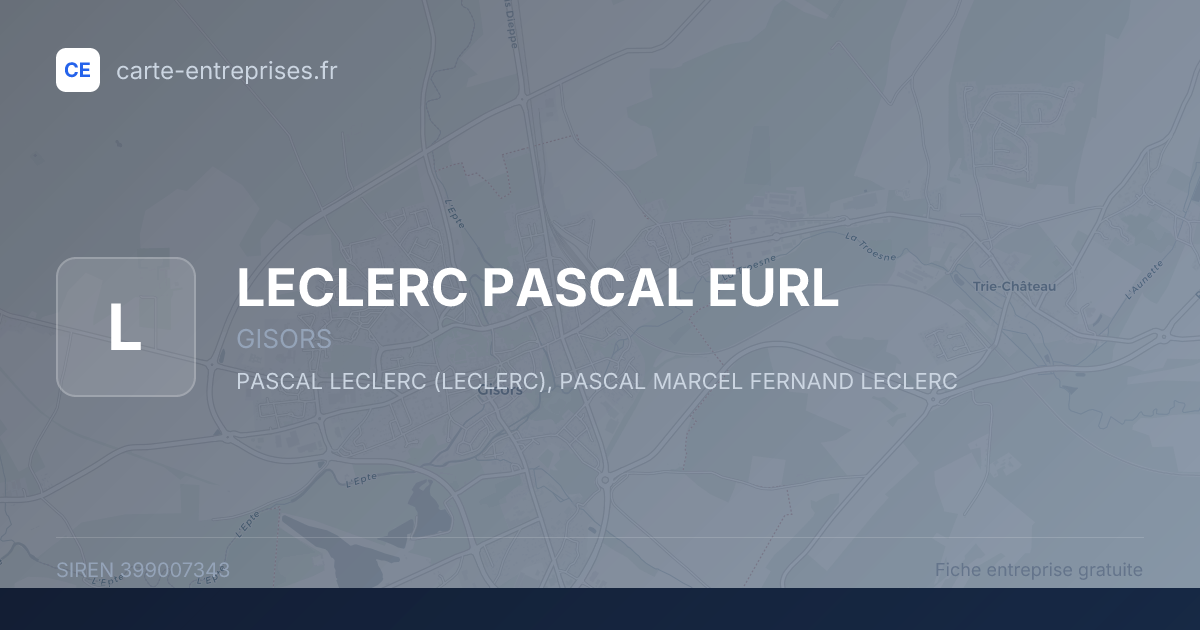 LECLERC PASCAL EURL — 399007343 — fiche entreprise
