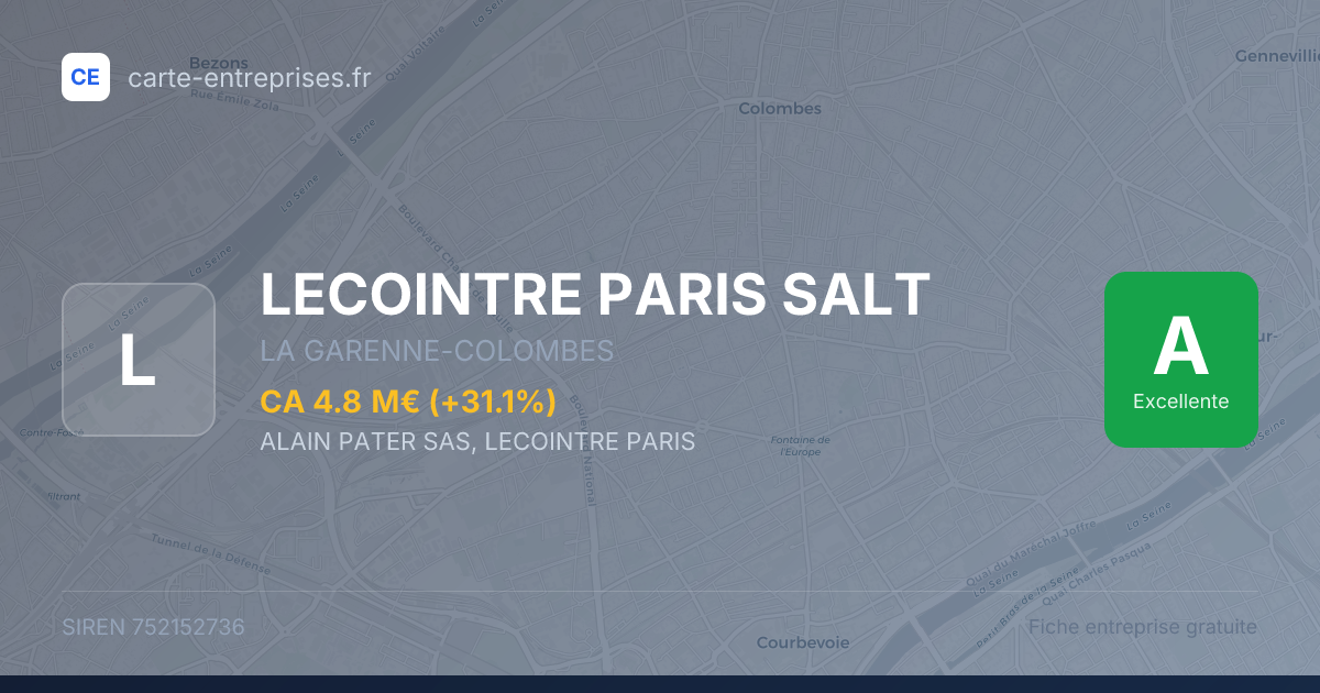 LECOINTRE PARIS SALT — 752152736 — fiche entreprise