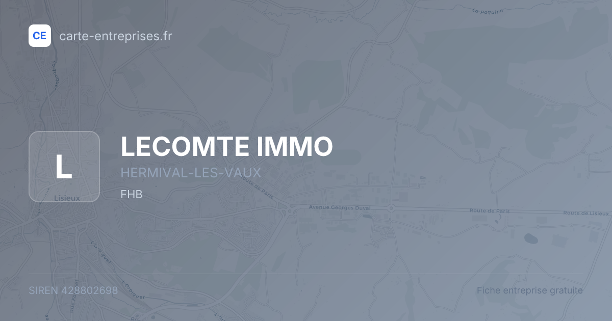 LECOMTE IMMO — 428802698 — fiche entreprise