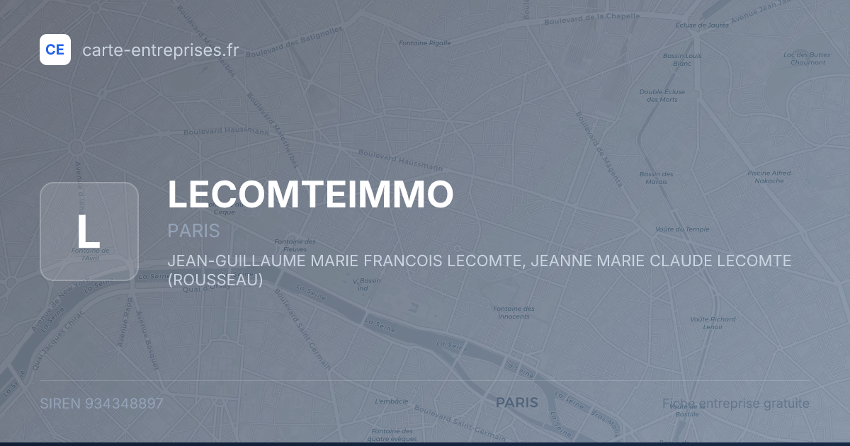 LECOMTEIMMO — 934348897 — fiche entreprise