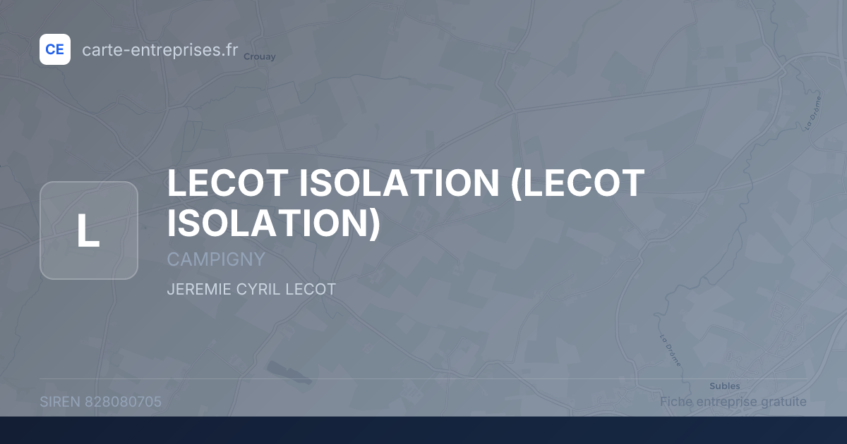 LECOT ISOLATION — 828080705 — fiche entreprise