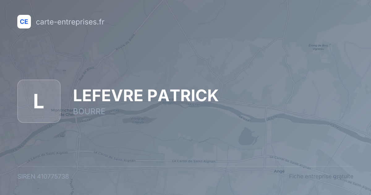 LEFEVRE PATRICK — 410775738 — fiche entreprise