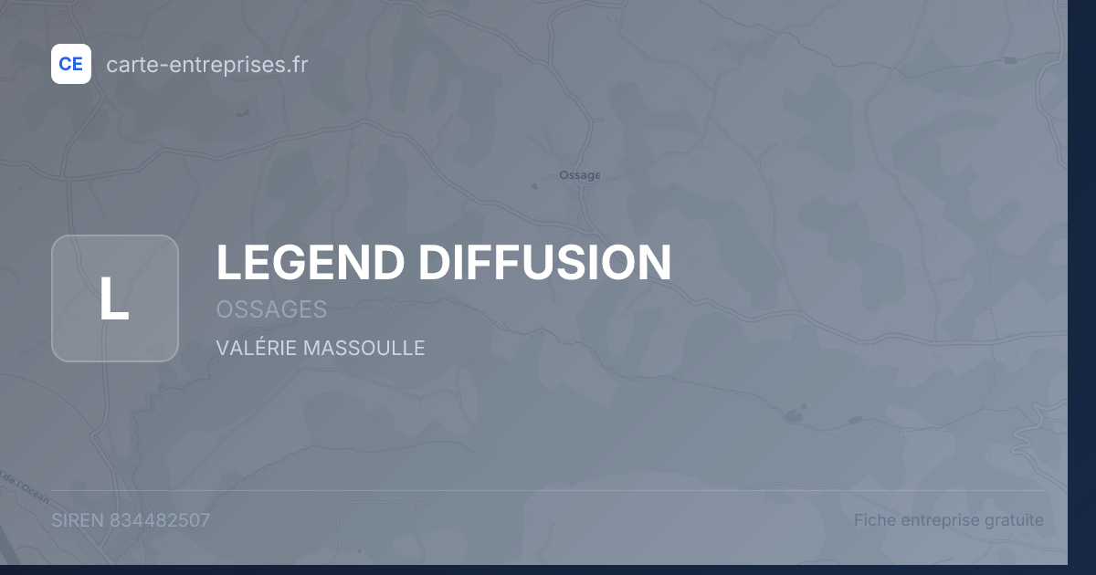 LEGEND DIFFUSION — 834482507 — fiche entreprise
