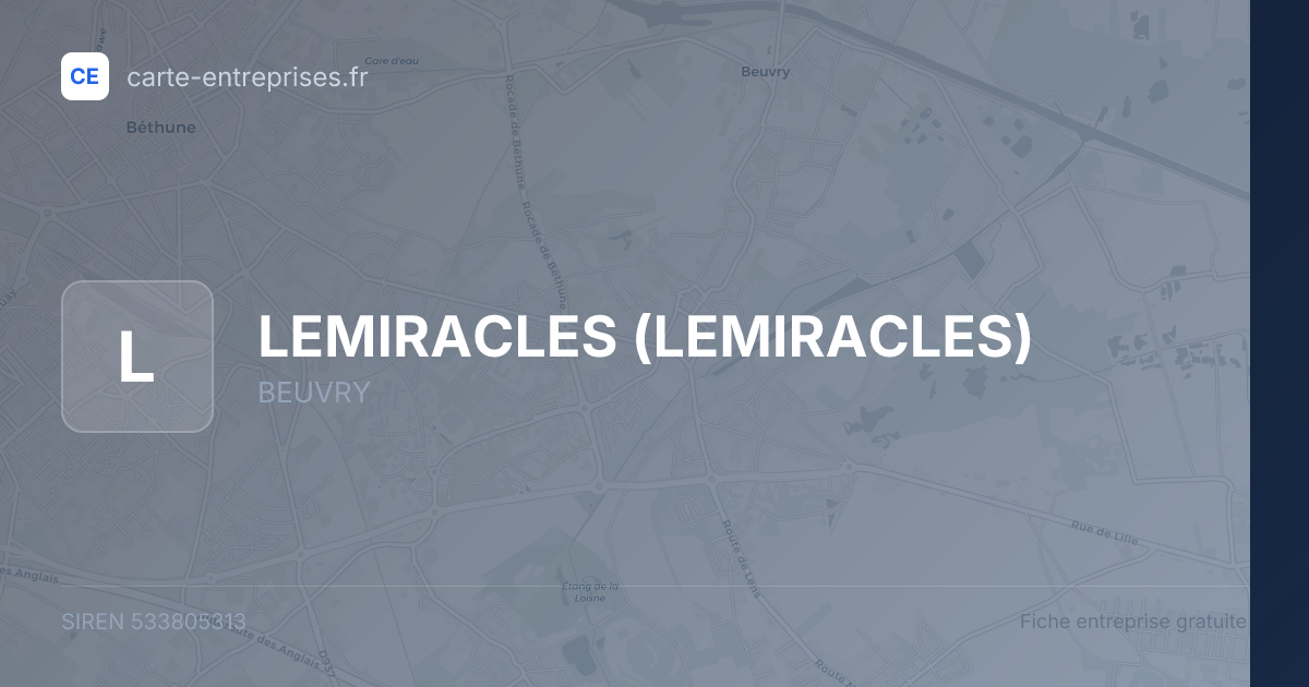 LEMIRACLES — 533805313 — fiche entreprise