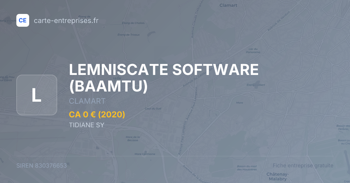 LEMNISCATE SOFTWARE (BAAMTU) — 830376653 — fiche entreprise