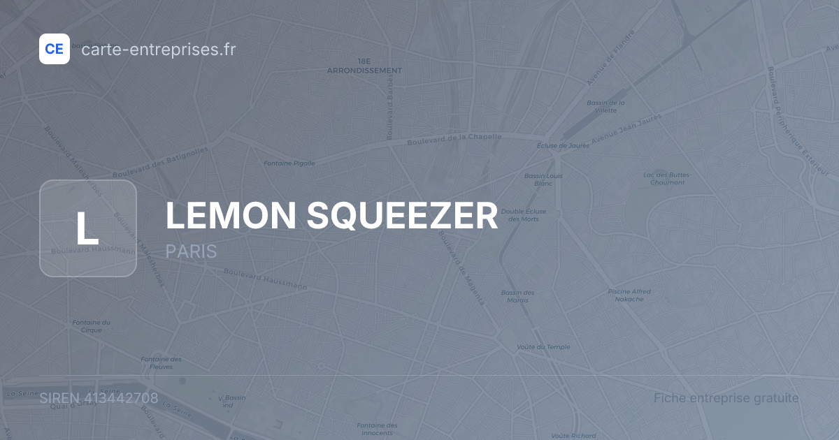 LEMON SQUEEZER — 413442708 — fiche entreprise