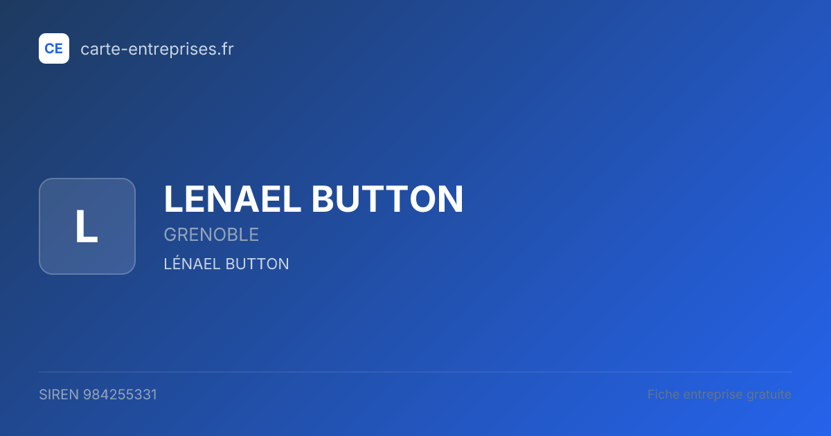 LENAEL BUTTON — 984255331 — fiche entreprise
