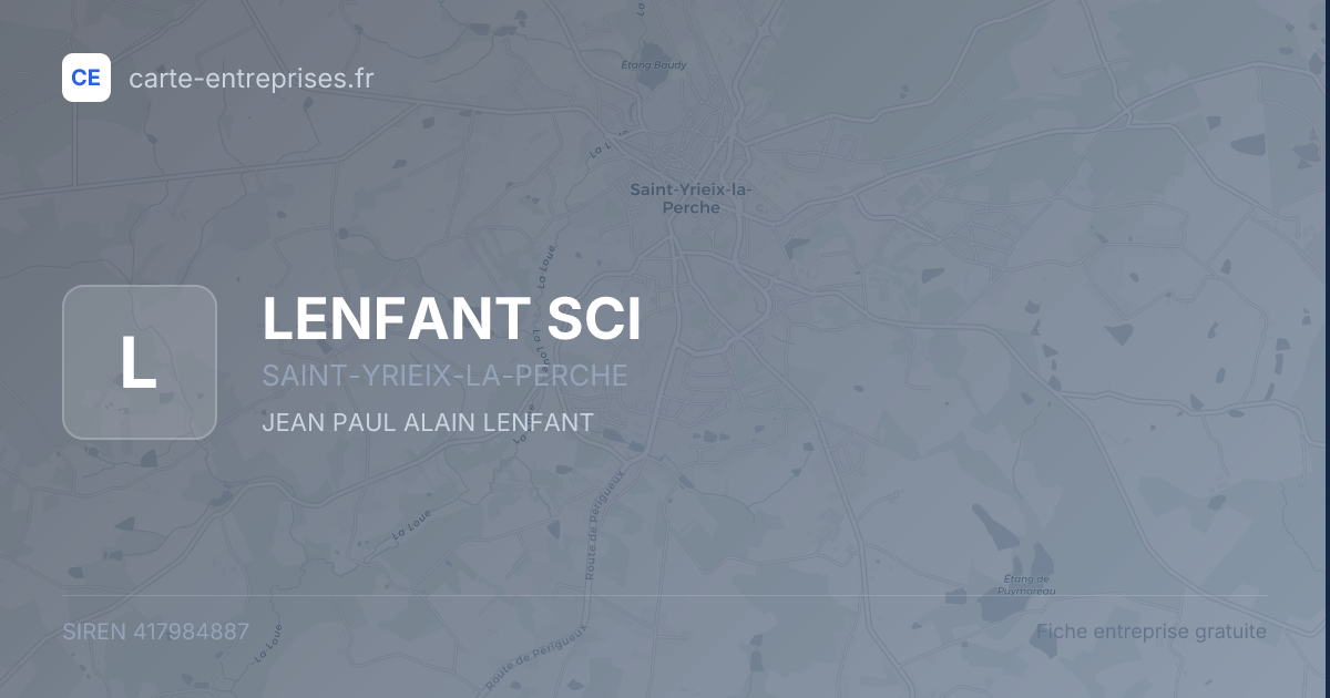 LENFANT SCI — 417984887 — fiche entreprise