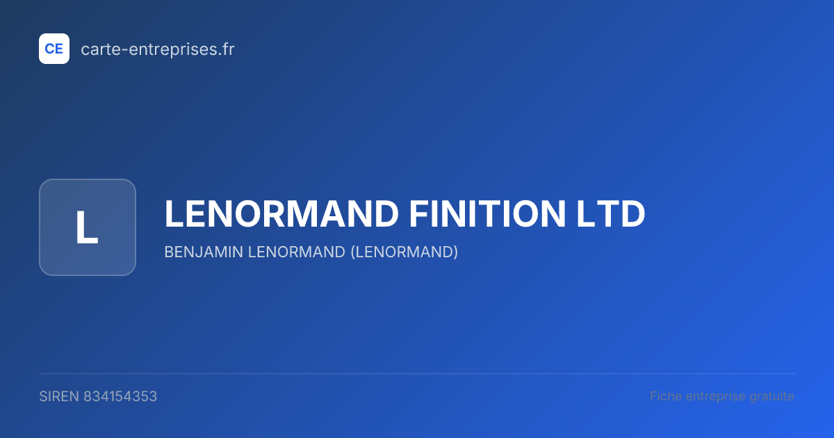 LENORMAND FINITION LTD — 834154353 — fiche entreprise