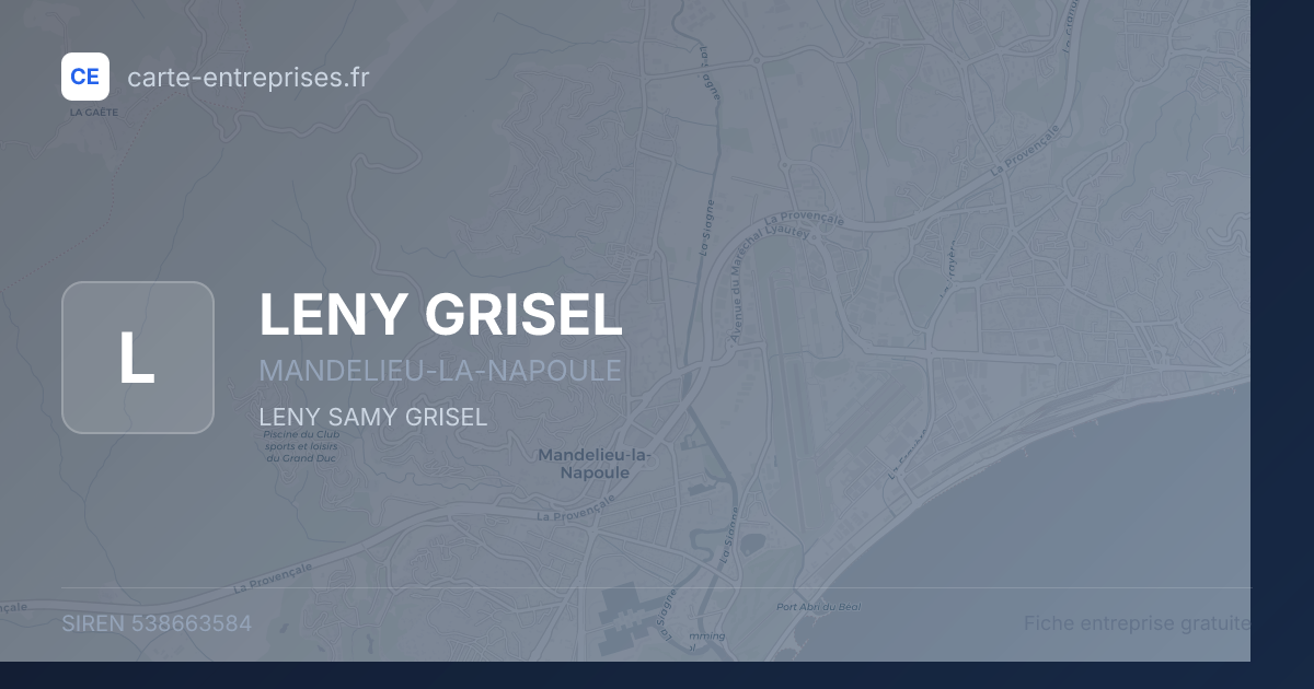 LENY GRISEL — 538663584 — fiche entreprise
