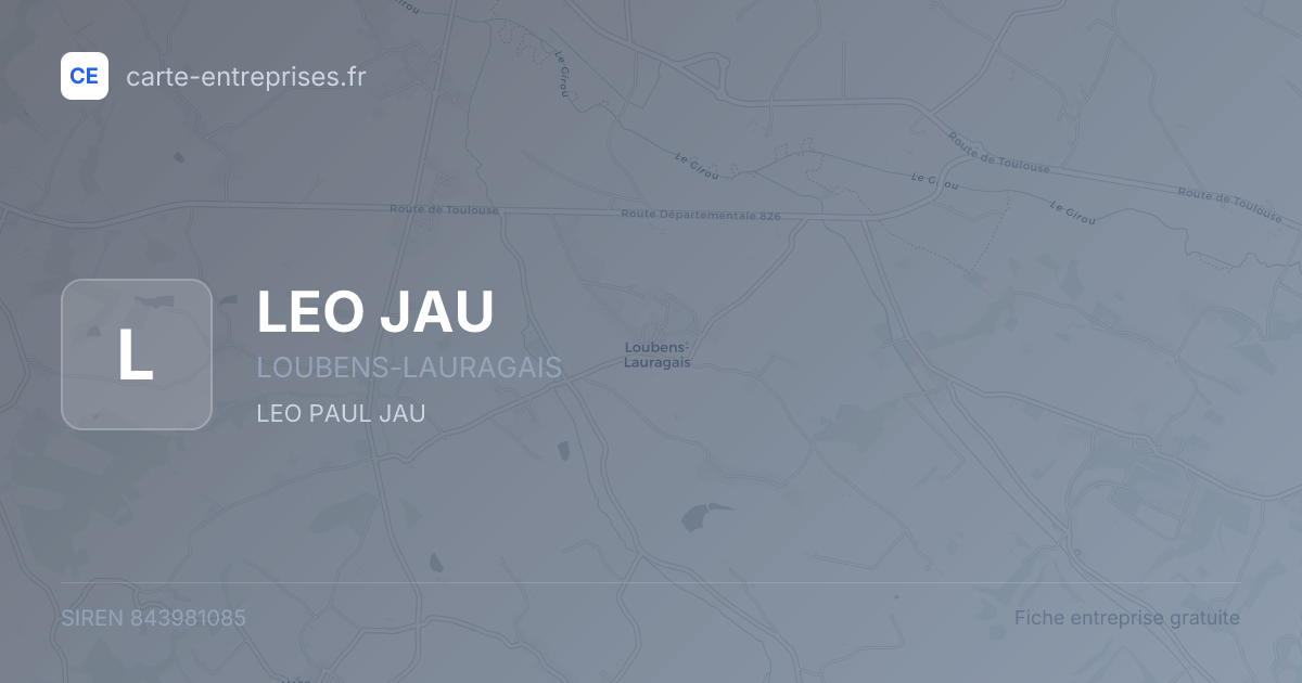 LEO JAU — 843981085 — fiche entreprise