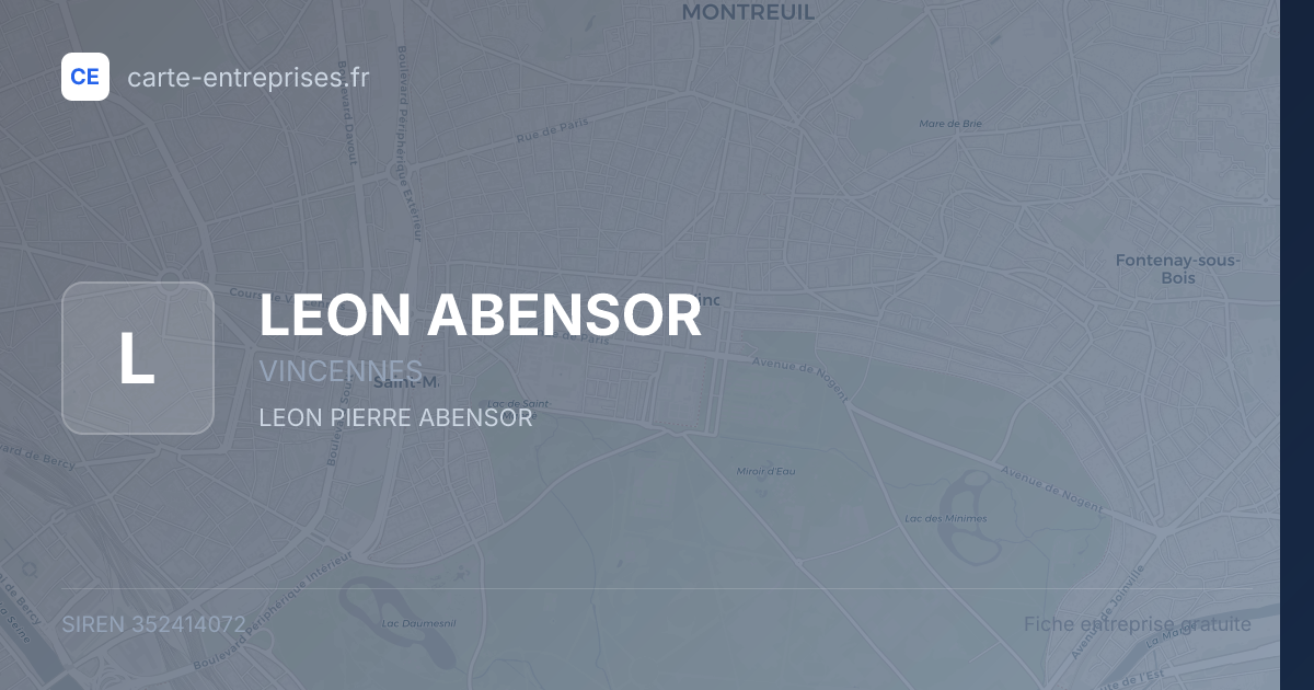 LEON ABENSOR — 352414072 — fiche entreprise